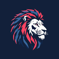 lion head vector with beauty color