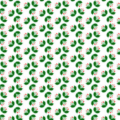 Christmas pattern on white background. Poinsettia flower. Vector background. Christmas greeting, postcard.