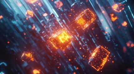 Fototapeta premium Visualization of antibodies engaging and neutralizing pathogens in a dynamic biological process. Generative AI