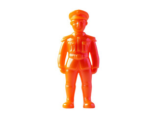 Bright Plasticine Soldier Figurine on Transparent Background