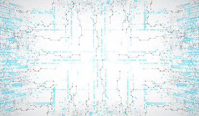 Abstract technology concept. Circuit board, high computer color background. Vector illustration.