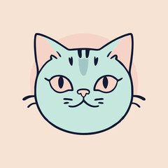 cute cat with pastle color