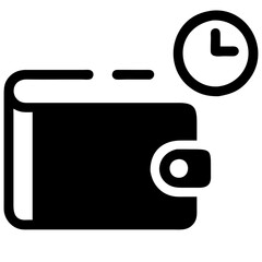Obraz premium Business deadline payment icon with wallet and clock representing marketing promotion