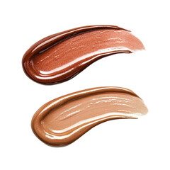 High Definition Cosmetic Swatches: Two Luxurious Lip Gloss Shades on Black Background