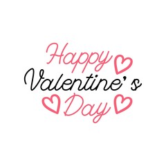 Valentine’s Day typography text on plain white transparent isolated background for card, shirt, hoodie, sweatshirt, apparel, tag, mug, icon, poster or badge