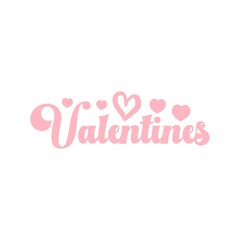 Valentine’s Day typography text on plain white transparent isolated background for card, shirt, hoodie, sweatshirt, apparel, tag, mug, icon, poster or badge