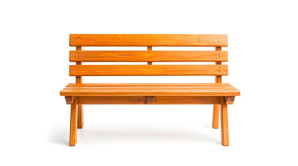 Wooden bench, isolated on white background.