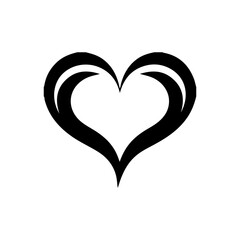 Heart clip art design on plain white transparent isolated background for card, shirt, hoodie, sweatshirt, apparel, tag, mug, icon, poster or badge
