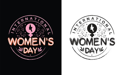Happy International women's day typography design, Women's Day T-shirt Design, Happy International Women's Day 8Th March
