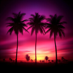 Tropical Sunset Illustration