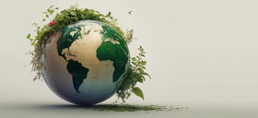 globo terráqueo con vegetación 