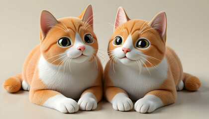 Adorable Orange Kittens Cuddling Together Cute Pet Image