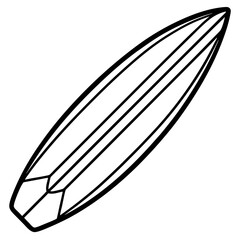 Modern Surfboard Line Illustration