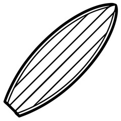 Modern Surfboard Line Illustration