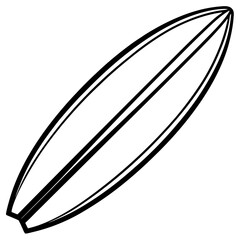 Modern Surfboard Line Illustration