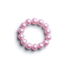 Obraz premium Top view natural pearl women bracelet or necklace, isolated on a white background