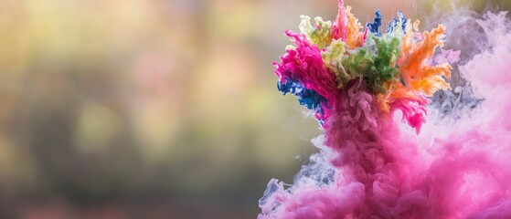 Abstract Colorful Ink Swirl  Vibrant Paint Explosion  Artistic Background