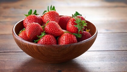 木製の器に盛られたフレッシュ苺6