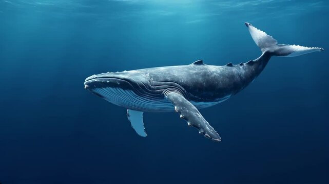 Majestic humpback whale swimming gracefully in the ocean