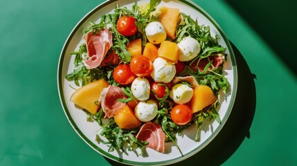 Melon mozzarella salad. Generative AI