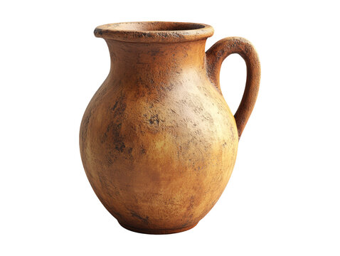 recommend clip art: Rustic Earthenware Pot with Handle on Transparent Background