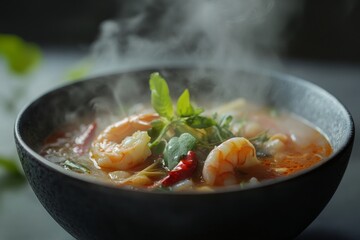 Aromatic Tom Yum Soup with Shrimp, a Culinary Delight