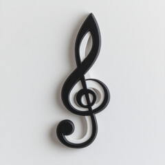 Obraz premium Elegant minimalist design featuring single musical note in black