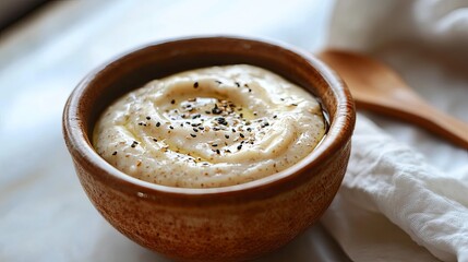 Creamy and Delicious Food in Rustic Bowl