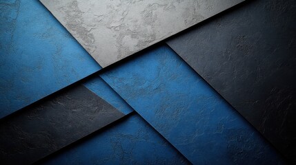 blue background with geometric tessellation. Banner template with white space in the center for text. Perfect for abstract minimalist wallpaper and modern digital media.