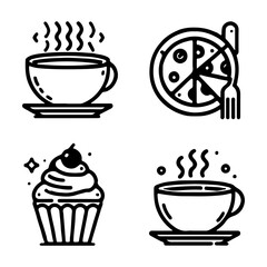 bread icon minimal lines on white background