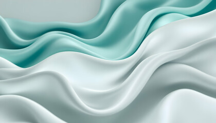 Obraz premium Elegant Teal and White Fabric Drape Background Image
