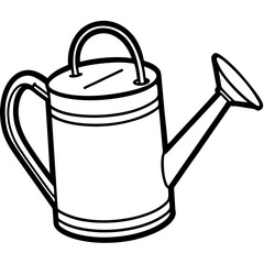 Modern Watering Can Line Drawing