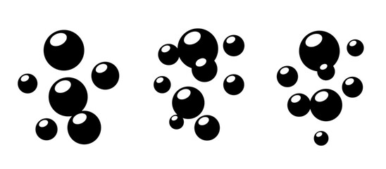 Air bubbles in water. Soap bubbles set. Vector bubbles isolated on white background.