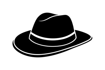 Cowboy hat silhouette vector art illustration with white background