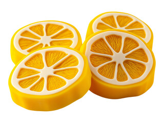 Bright Yellow Lemon Slices in Minimal Plasticine Design for Summer