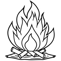 Rustic Bonfire Line Drawing
