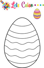 Beautiful Easter egg coloring page with a detailed mandala floral design, perfect for kids and adults.

