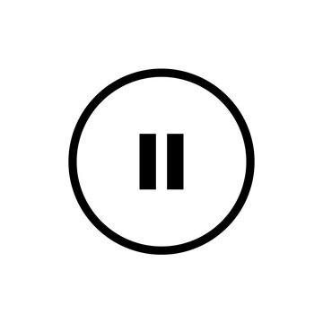 Stop button sign on transparent background