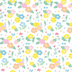 cute seamless pattern with flowers