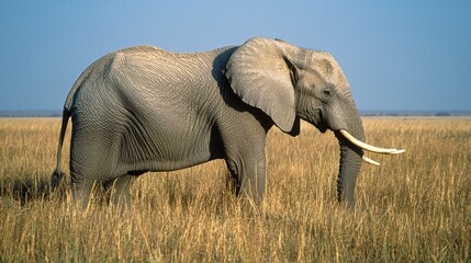 Fototapeta premium African elephant, trunk raised