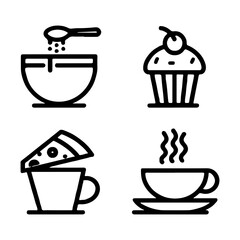 bread icon minimal lines on white background