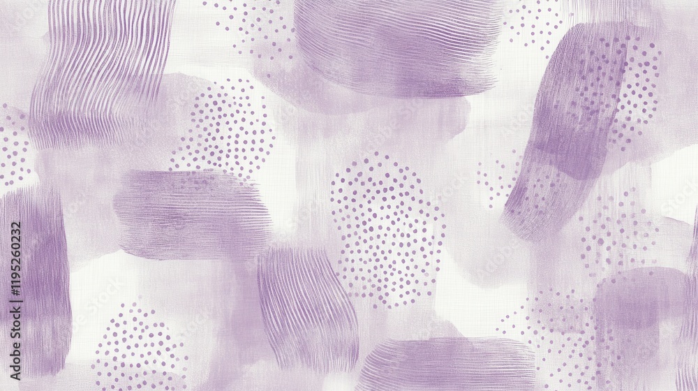 Aufkleber Muted lavender abstract pattern with delicate dotted designs in serene pencil strokes creating a calming atmosphere