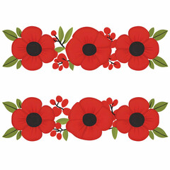 Red Flower Illustration Border