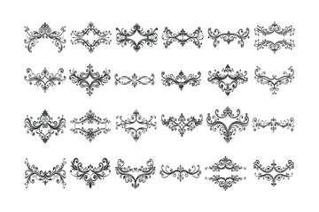 Obraz premium Elegant Vintage Dividers and Ornaments: Ornate Swirls, Calligraphic Borders, and Classic Decorative Elements
