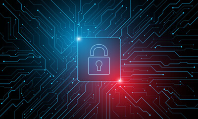 Cyber security technology concept , Shield With Keyhole icon , personal data , vector illustration.	
