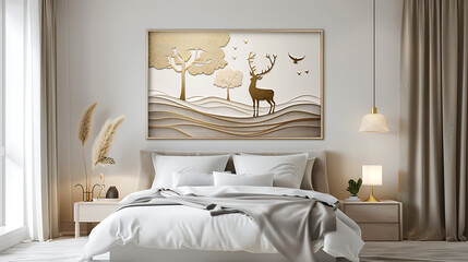 modern wall frame for canvas art, luxurious leaves