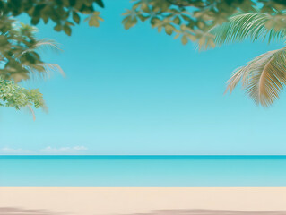 Fototapeta premium Tropical Beach Summer Illustration