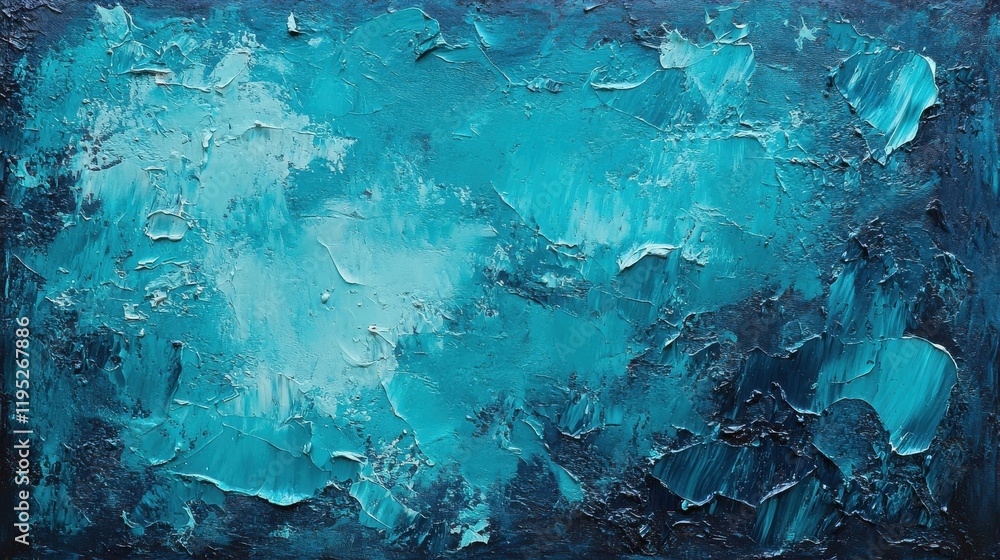 Aufkleber dynamic urban texture in vivid teal, cobalt blue, and aqua gradients with distressed edges for a con