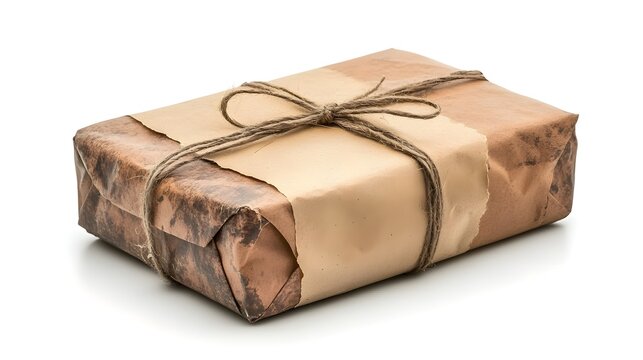 Eco Friendly Wrapped Gift Box with Rustic Bow and String