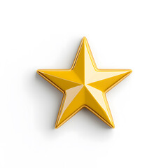 Obraz premium 3d gold glossy yellow star icon isolated on white background
